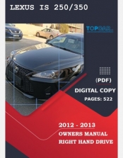 LEXUS IS 250&350 2012-2013 OWNERS MANUAL